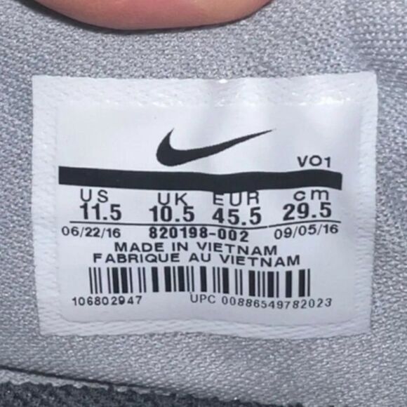 Nike Air Max Typha Flywire Sneakers Wolf Grey 820198-002 Men's 11.5 - Picture 9 of 10